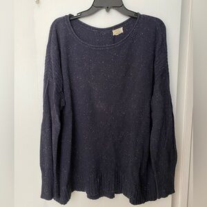 Caslon Navy Blue Zipper Back Boxy Fit Sweater